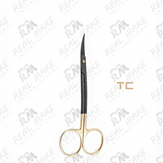 TC La Grange Black Coated Scissors (Saw Edge, Double Curved)