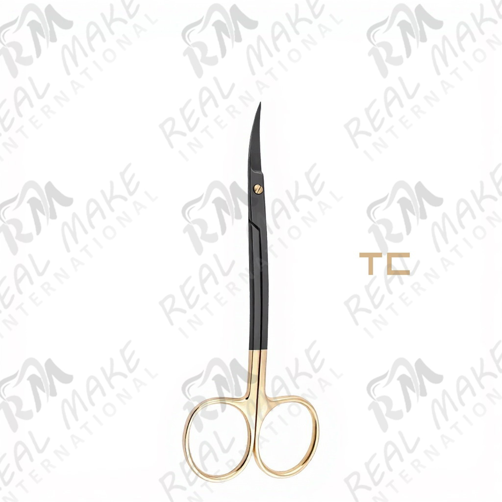 TC La Grange Black Coated Scissors (Saw Edge, Double Curved)