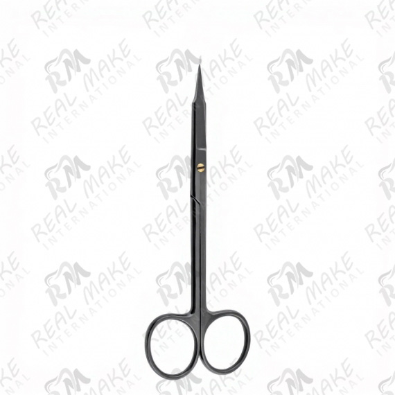 Goldman-Fox Black Coated Scissors (Saw Edge, Straight)