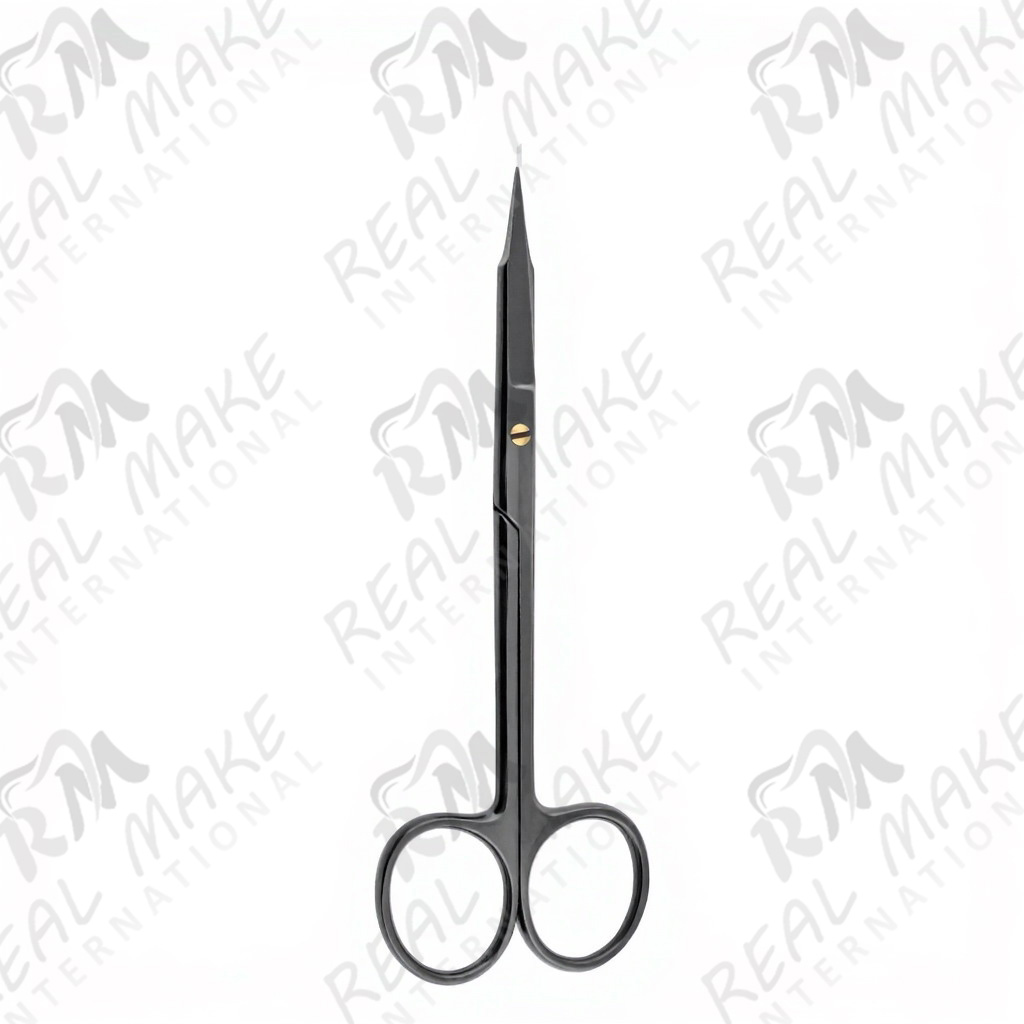 Goldman-Fox Black Coated Scissors (Saw Edge, Straight)