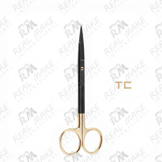 TC Goldman-Fox Black Coated Scissors (Saw Edge, Straight)