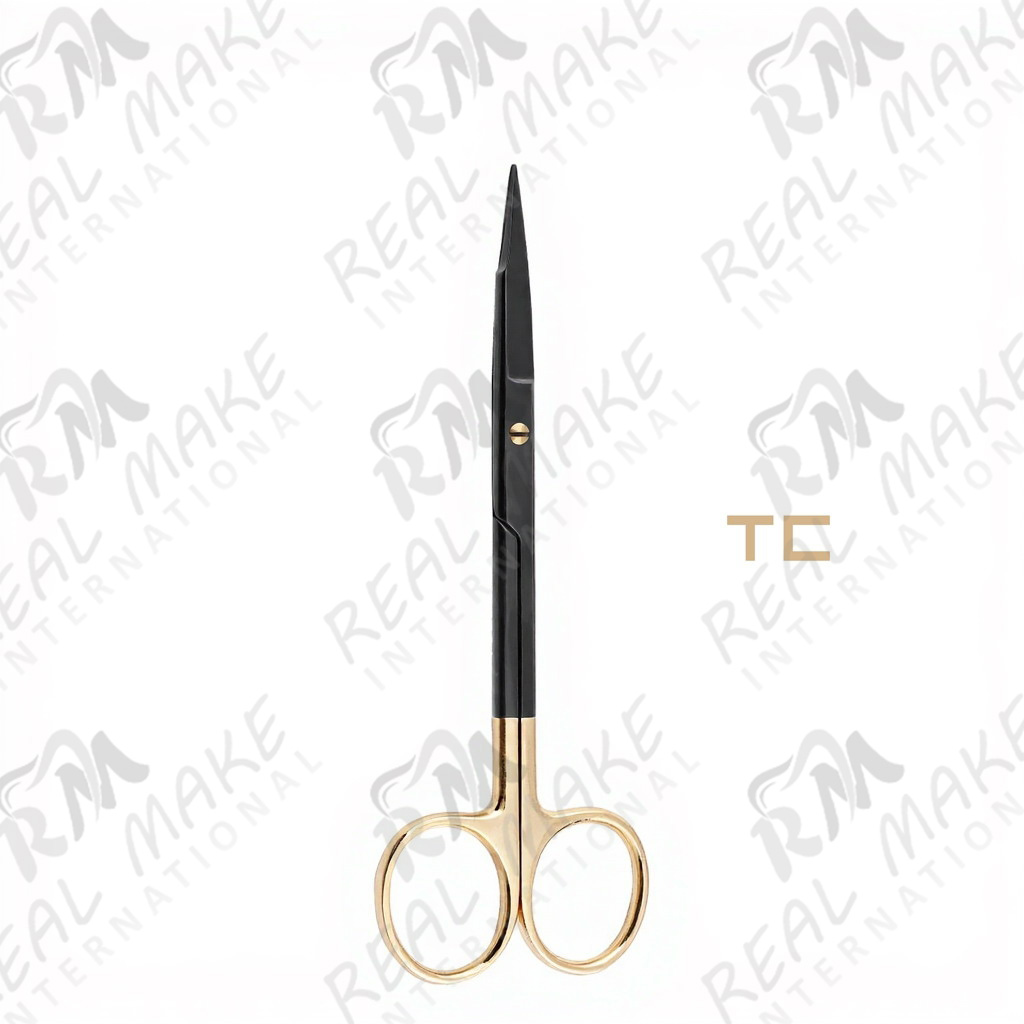 TC Goldman-Fox Black Coated Scissors (Saw Edge, Straight)