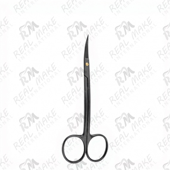 La Grange Black Coated Scissors (Saw Edge, Double Curved)