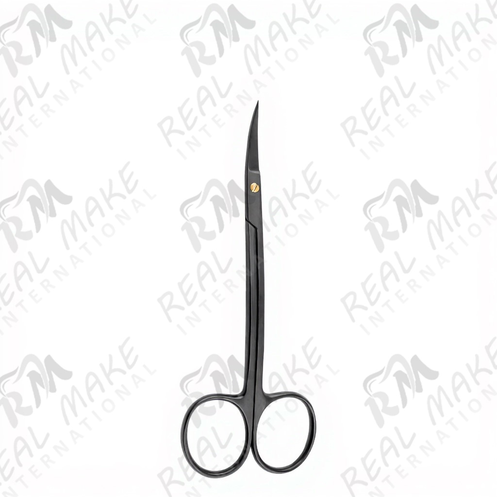 La Grange Black Coated Scissors (Saw Edge, Double Curved)
