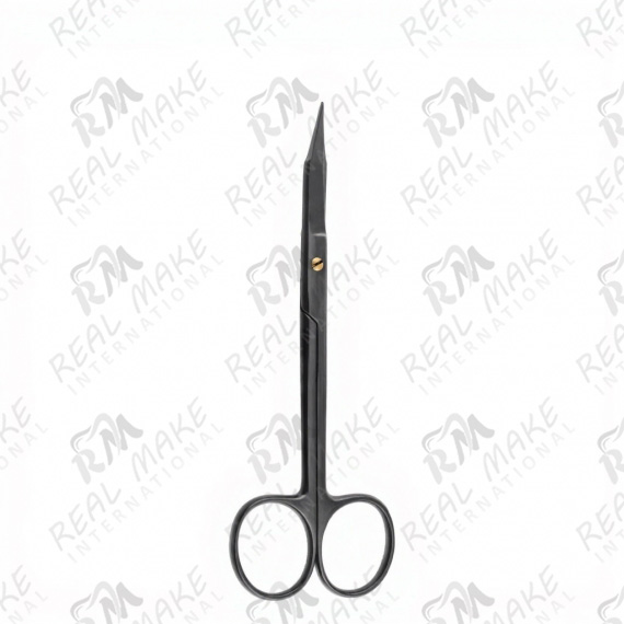 Goldman-Fox Black Coated Scissors (Saw Edge, Curved)
