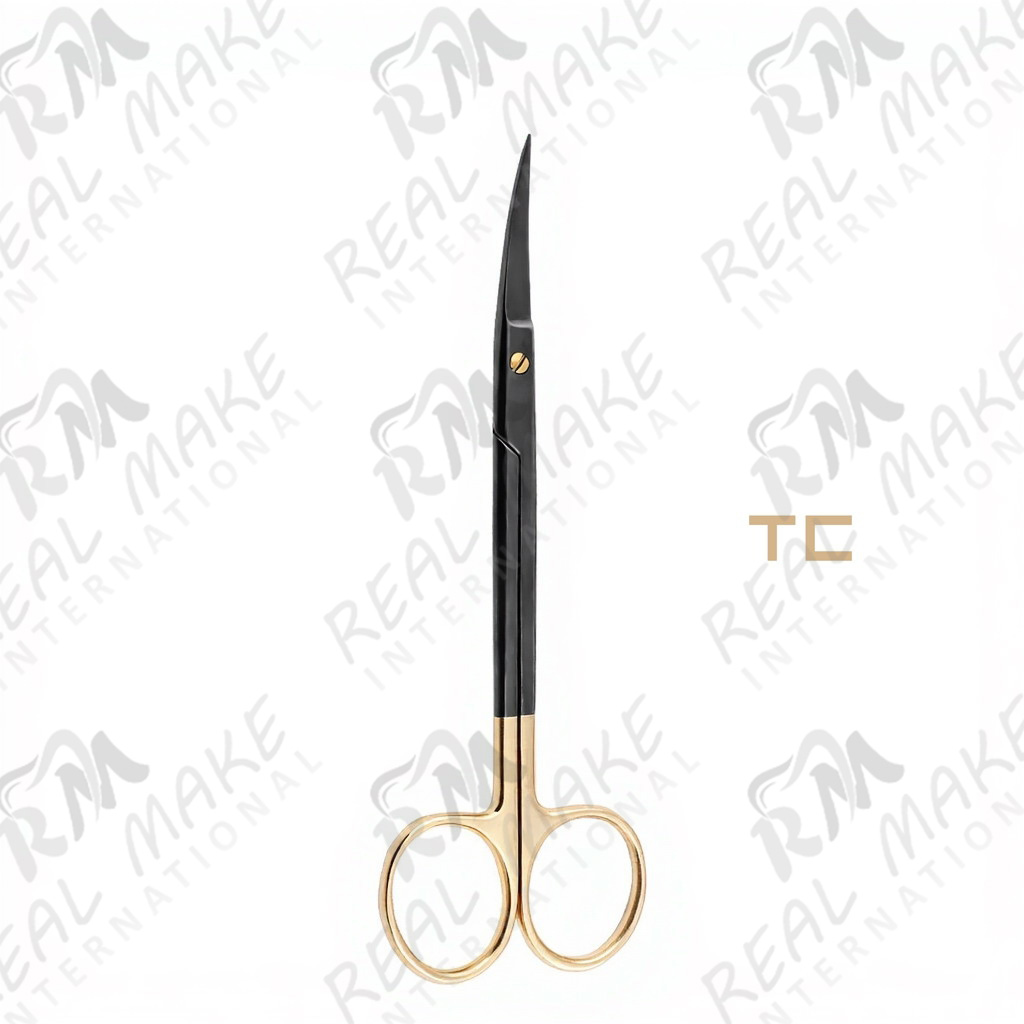 TC Joseph Black Coated Scissors (Saw Edge, Curved)