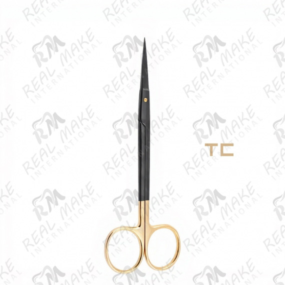 TC Joseph Black Coated Scissors (Saw Edge, Straight)