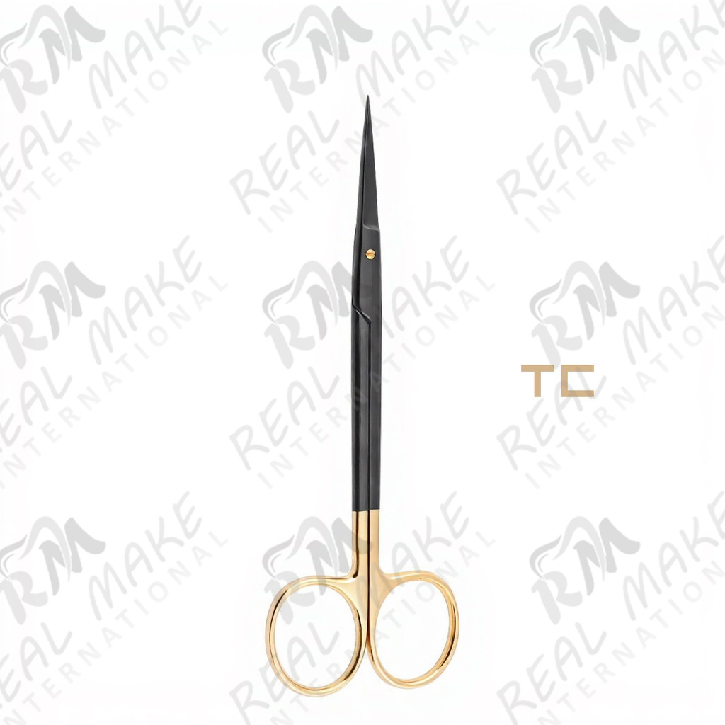 TC Joseph Black Coated Scissors (Saw Edge, Straight)