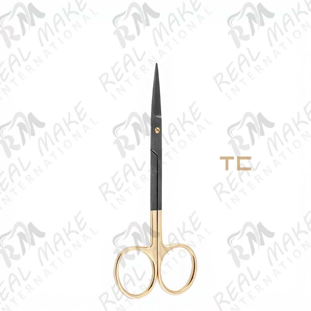 TC Iris Black Coated Scissors (Saw Edge, Straight)