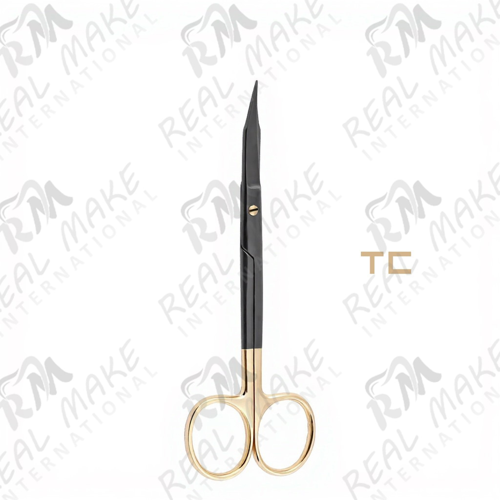  TC Goldman-Fox Black Coated Scissors (Saw Edge, Curved)