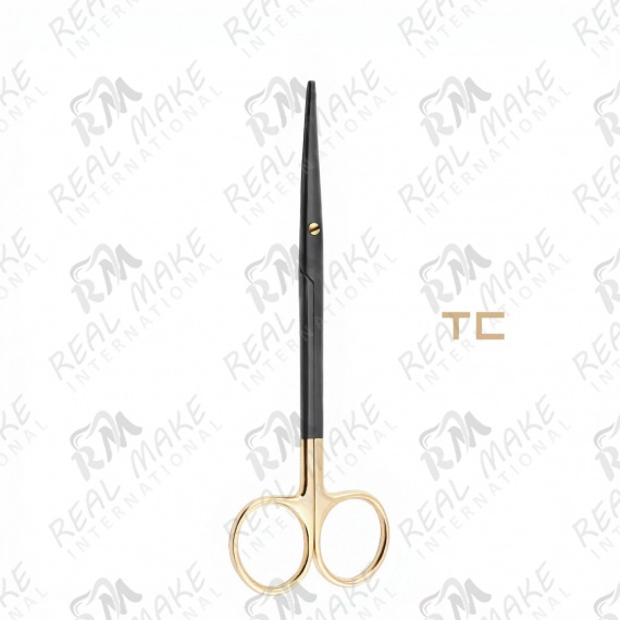 TC Metzenbaum Black Coated Scissors (Saw Edge, Straight)