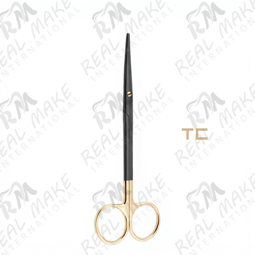 TC Metzenbaum Black Coated Scissors (Saw Edge, Straight)