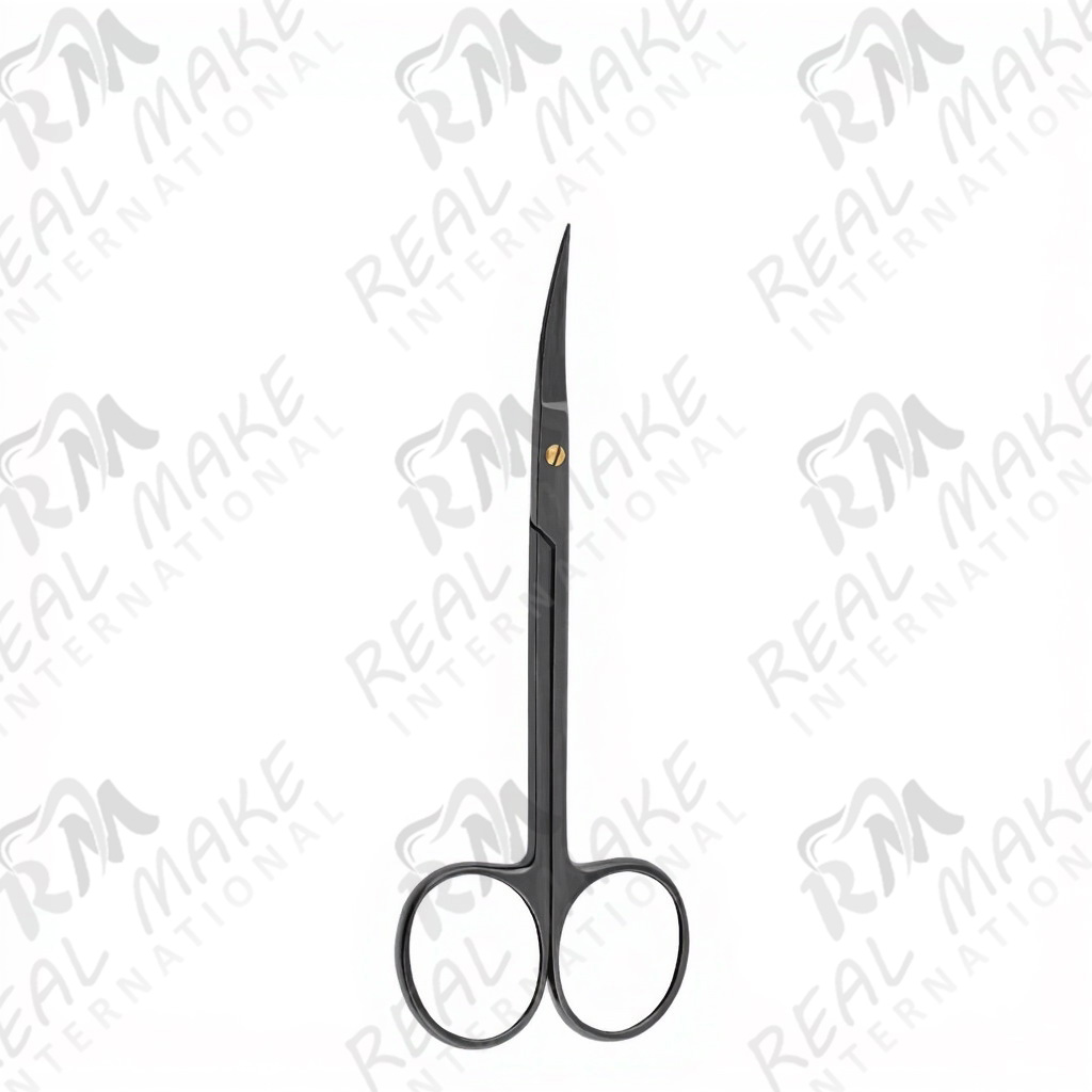 Iris Black Coated Scissors (Saw Edge, Curved)